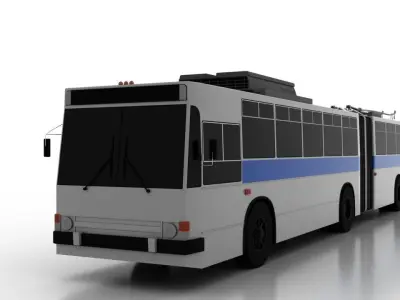 Trolleybus Kiyv-11 Low Low-poly 3D model