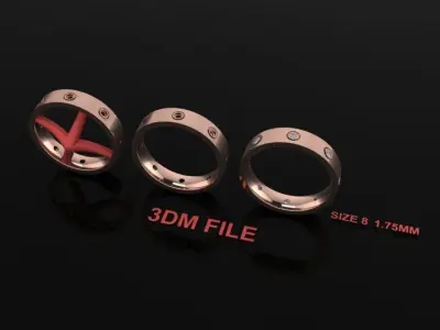 Infinity Diamond Box Band Ring Engagement Fashion Size8 3D print model