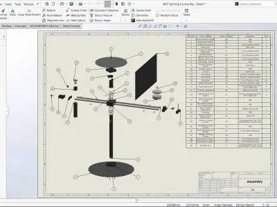 360 Spinning Camera Rig 3D model