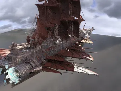 Arch Drake Airship Sci-Fi design 3D model