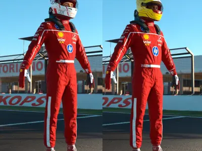 Red Team F1 Racing Driver 2025 2 in 1 3D model