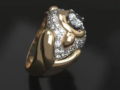 RETRO CAR Ring 3D print model