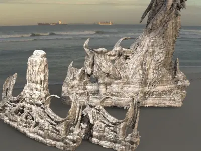 Dragon Stone Ruin Rock Arch 3 Rocks 3D model