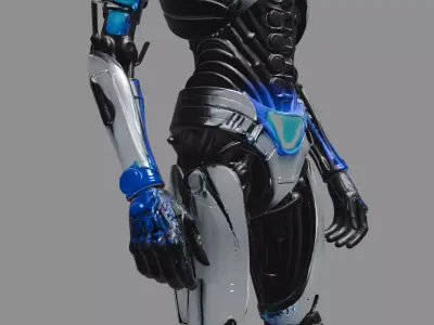 Futuristic Egyptian Pharaoh Humanoid Robot 3D model