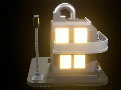 Sci fi Cafe 3D model