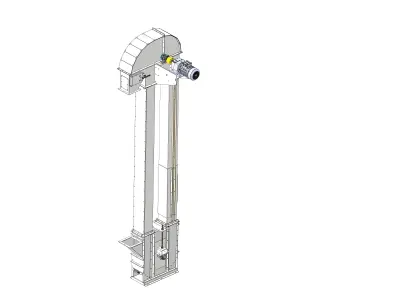 20 Ton Bucket Elevator STEP Model for Grain Handling 3D model