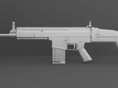Scar-H Rifle 3D model