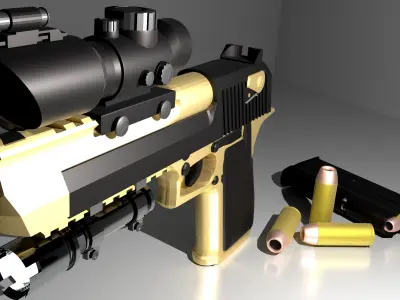 Desert Eagle pack--PBR metal Low-poly 3D model