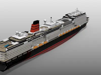 MS Queen Anne Cunard new cruise ship printable model 3D print model