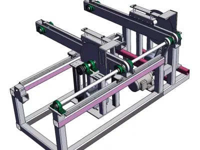 Fully Automatic Woodworking Double-Head Cutting Saw  3D model
