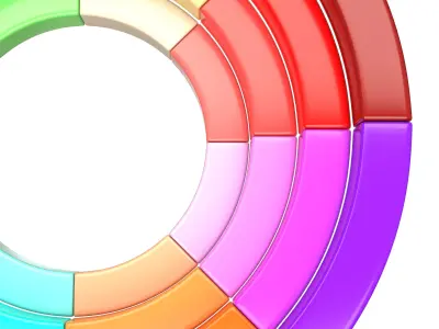 Color Wheel Low-poly 3D model