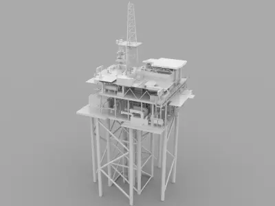 OFFSHORE Gas Treatment Platform  3D model