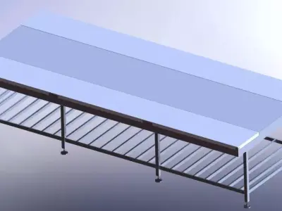 Industrial Stainless Steel Table for Gastronomy 3D model