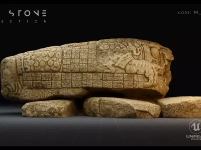Mayan Stone 02 PBR 4K Low-poly 3D model