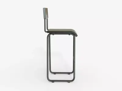 Black Steel and Epoxy Bar Chair 3D model
