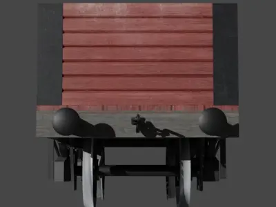 7 plank wagon red scale Free 3D model