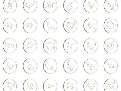 Dinosaur coins 3D print model