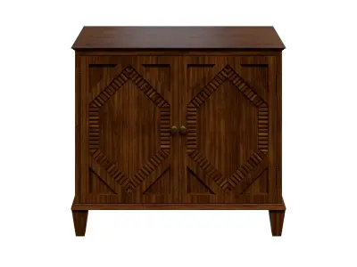 Mid Century Modern Geometric Accent Cabinet With Storage 3D model