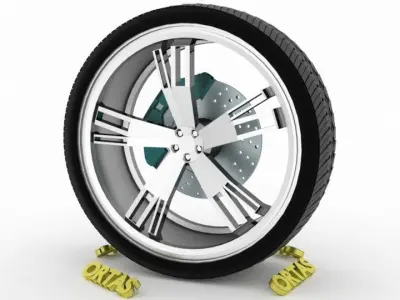ORTAS CAR WHEEL RIM 113 GAME READY WHEEL RIM TIRE 3D model