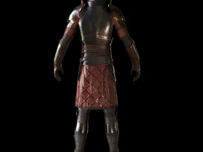 Knight Armor with sword and shield Low-poly 3D model