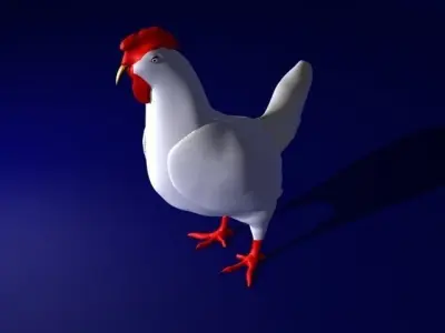 3d Hen two chickens 3D model