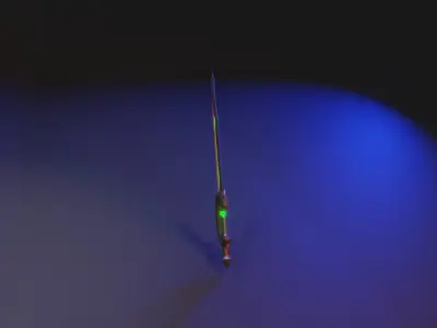 Dagger sword with light Low-poly 3D model