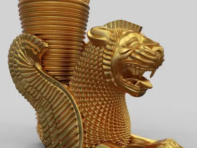 Achaemenid Persian Lion Rhyton 3D print model