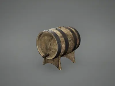Viking Barrels Low Poly Game Ready Low-poly 3D model