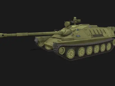 Tank ASU-85 Low-poly 3D model