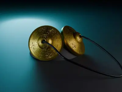 Tibetan Cymbals Tingsha 3D model