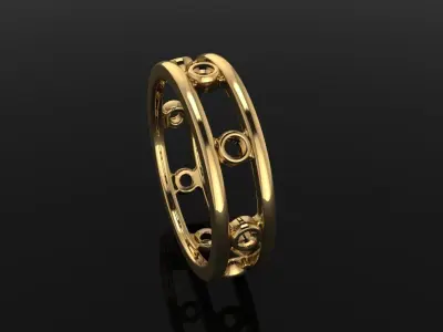 Spaced Infinity Bezel Diamond Basket Band Ring 2mm Diamond Size 3D print model