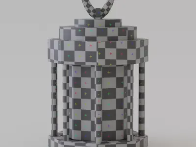 Vintage Metal Lantern Low-poly 3D model