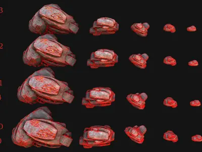 Gold Ore Mineral Treasure Mines Low-poly 3D model