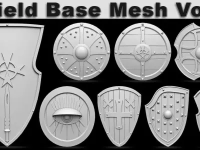 Shield Base Mesh Vol 2 Low-poly 3D model