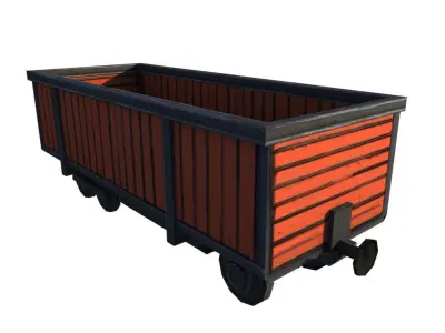 Low Poly Game Ready Train old Low-poly 3D model