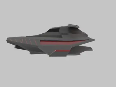 space ship low poly game ready Low-poly 3D model