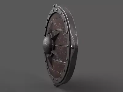 Viking Shield Low-poly 3D model 36