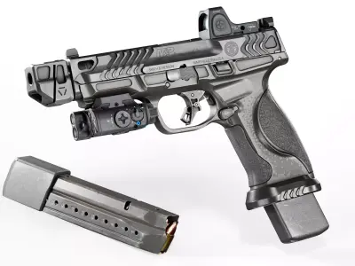 SMITH AND WESSON MP 20 SPEC SERIES RIGGED Low-poly 3D model