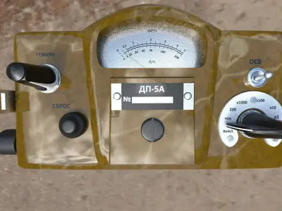 Portable device for measuring the level of radiation DP-5A Low-poly 3D model