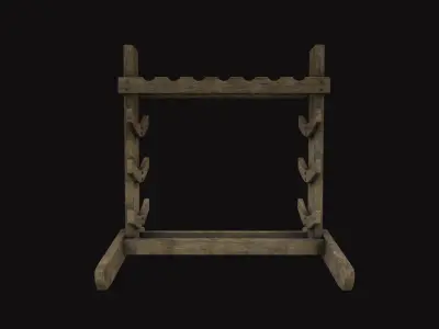 Medieval Weapon Rack Low-poly 3D model buy