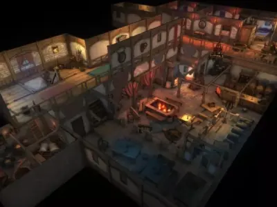 Top-Down Stylized Interiors Low-poly 3D model