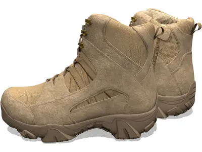 Military Tactical Desert Combat Ankle Boots Low-poly 3D model