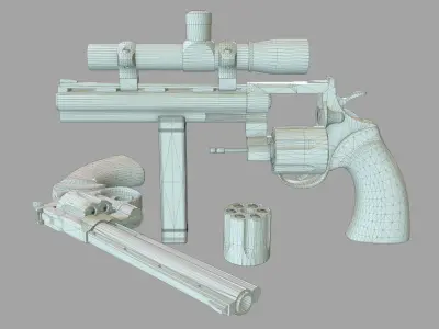 Colt Python  Low-poly 3D model