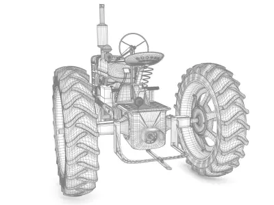 Old Tractor Model 3D model