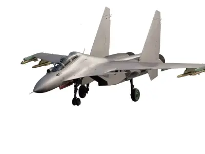 Sukhoi Su-30MKI with interior  3D model