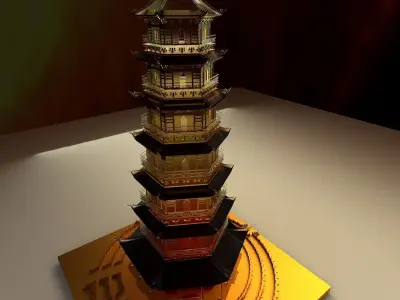 Chinese ancient tower 3D model