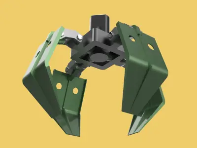 WOOD LOG TREE CRANE ATTACHMENT ARM LOADER LIFTING GRABBER JAWS 3D model