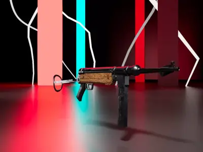 The Ghost MP40 Submachine Gun Redesign Low-poly 3D model