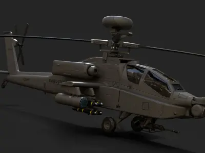 AH-64D Apache Low-poly 3D model purchase