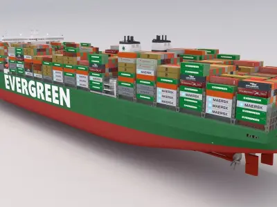 Ever Given Evergreen Container Ship 3D model